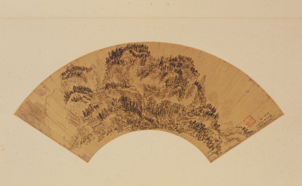 图片[1]-Fan page of landscape map of Wang Duo-China Archive